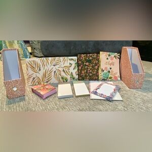 Floral and Leaf Patterned Notebooks and Notepads Set